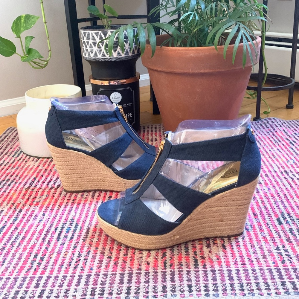 Michael Kors Navy Espadrille Wedges